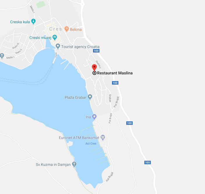 Restoran Maslina, Cres - Lokacija